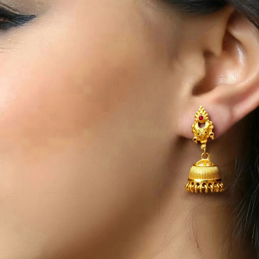 Royal Heritage Ruby Jhumka Earrings